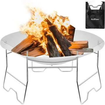 Portable Outdoor Fire Pit - Collapsible 17 Inch Design