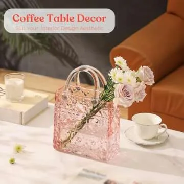 Elegant PURPAN Purse Vase - Handcrafted Glass for Flowers