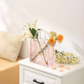 Elegant PURPAN Purse Vase - Handcrafted Glass for Flowers