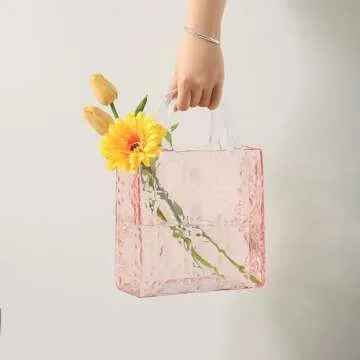 Elegant PURPAN Purse Vase - Handcrafted Glass for Flowers