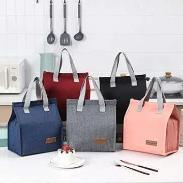 TELLUMO Lunch bag, Insulated Lunch Bag for Women Men Large Lunch Box Container Reusable Leakproof Tote for Office, Work, School, Beach or Travel (Grey)