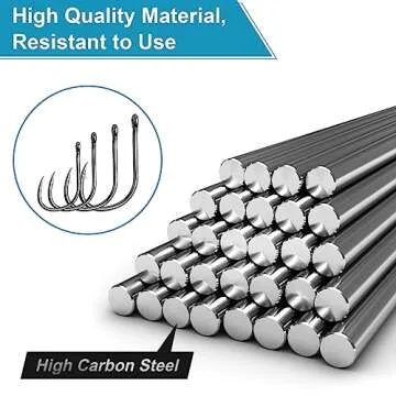 500PCS/100PCS ReeMoo Premium Fishing Hooks, 10 Sizes/4 Sizes Carbon Steel Fishing Hooks W/Portable Plastic Box, Strong Sharp Fish Hook with Barbs for Freshwater/Seawater