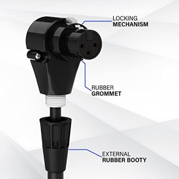 LyxPro 6ft Right Angle XLR Cable - Pro Audio Performance & DMX Lighting