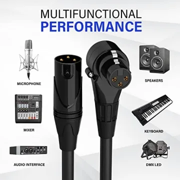 LyxPro XLR Female to Male Mic Cord - 6 Feet Durable Audio Cable
