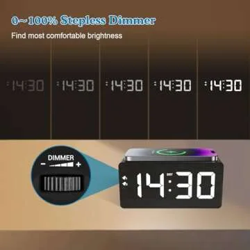 URAYCO Wood Digital Alarm Clock with Fast Charging