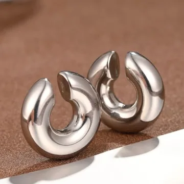 Stylish Non-Pierced Silver Cuff Earrings for Women