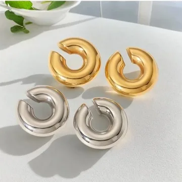 Stylish Non-Pierced Silver Cuff Earrings for Women