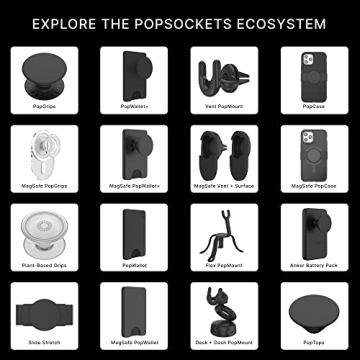 PopSockets Phone Grip Compatible with MagSafe®, Phone Holder, Wireless Charging Compatible, Pill-Shaped Grip - Clear