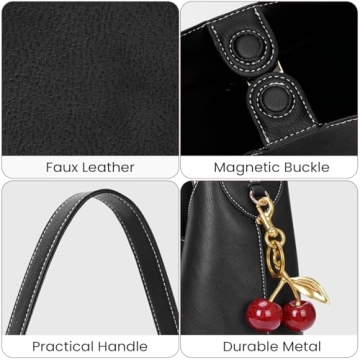 Stylish Faux Suede Hobo Bag Women Vegan Leather Tote