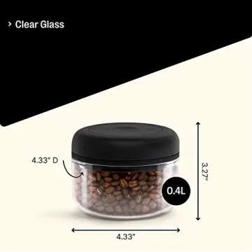 Fellow Atmos Vacuum Coffee Canister & Food Storage Container Bundle - Airtight Coffee and Food Storage Containers - 0.4 L and 1.2 L - Clear Glass
