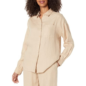 The Drop Women's Relaxed Linen Shirt - Comfortable Top