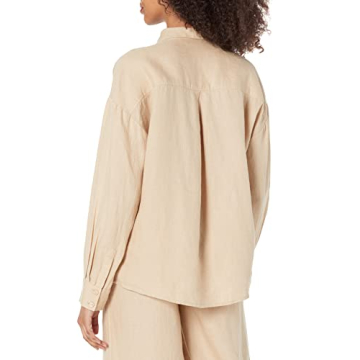 The Drop Women's Relaxed Linen Shirt - Comfortable Top