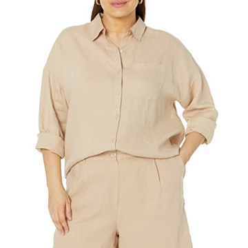 The Drop Women's Relaxed Linen Shirt - Comfortable Top