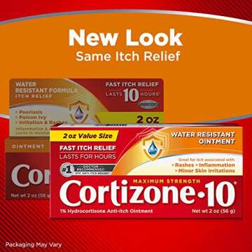 Cortizone 10 Maximum Strength Ointment 2 oz., 1% Hydrocortisone Ointment for Itch Relief
