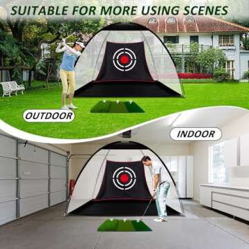 Golf Hitting Practice Nets for Backyard Driving Heavy Duty Men Real Indoor Golf Balls Hitting Pitchi...