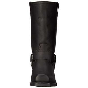 Ad Tec RIDETECS Mens 13in Harness Straps Heavy Duty Oiled Leather Motorcycle Boots, Black - Waterpro...