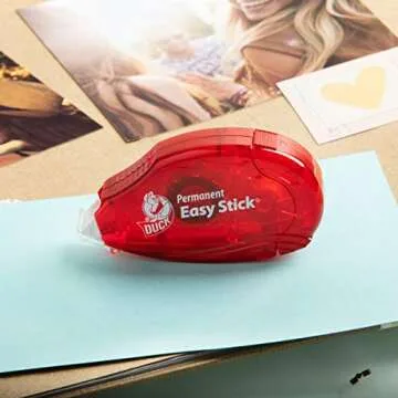 Duck Easy-Stick Adhesive Roller 4-Pack - Double Sided Tape Roller with Permanent Adhesive Tape for Arts, Crafts & Scrapbooking - 0.31 in. x 21.3 ft. Glue Tape Runner - Clear Tape - 85.2 Feet Total