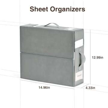 DIMJ Bed Sheet Organizers and Storage 6 Pack - Foldable Sheet Organizer for Linen Closet, Bedding St...