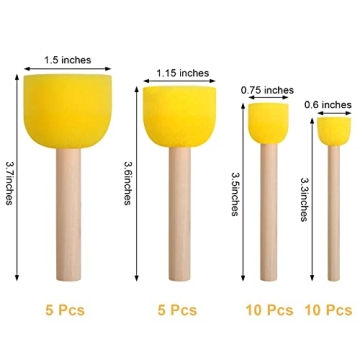 30 Pcs Round Sponge Brush Set for Creative Painting Fun