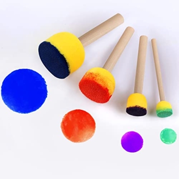30 Pcs Round Sponge Brush Set for Creative Painting Fun