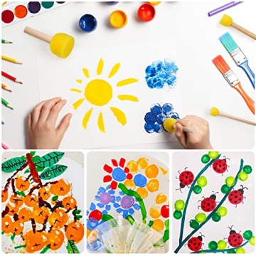 30 Pcs Round Sponge Brush Set for Creative Painting Fun