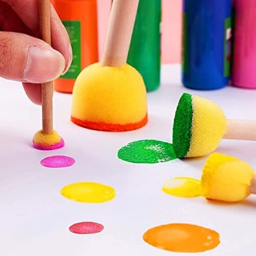 30 Pcs Round Sponge Brush Set for Creative Painting Fun