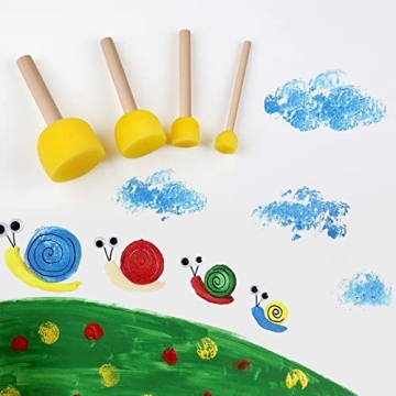 30 Pcs Round Sponge Brush Set for Creative Painting Fun