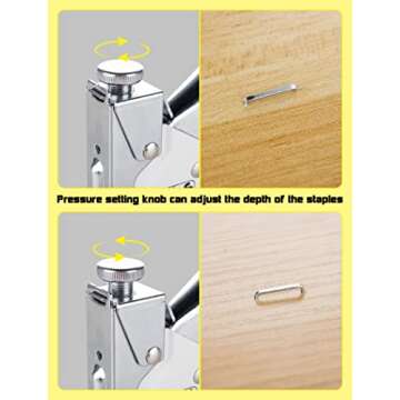 WETOLS Upholstery Staple Gun, Heavy Duty Staple Gun, 3 in 1 Manual Stapler Gun with 2400 Staples, Power Brad Nailer for Wood, Material Repair, Carpentry, Decoration, Furniture, DIY - WE808