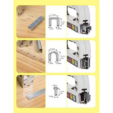 WETOLS Upholstery Staple Gun, Heavy Duty Staple Gun, 3 in 1 Manual Stapler Gun with 2400 Staples, Power Brad Nailer for Wood, Material Repair, Carpentry, Decoration, Furniture, DIY - WE808