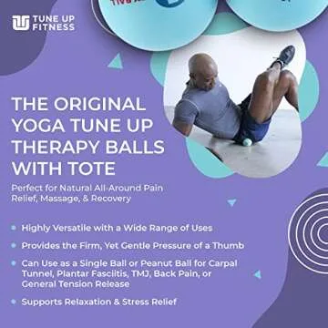 YOGA TUNE UP® Therapy Balls - Aqua Blue Massage Balls for Trigger Point Relief in Tote