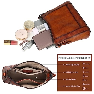 Iswee Retro Leather Crossbody Purse for Modern Women