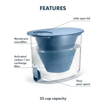 LifeStraw Home High-Capacity Water Filter Dispenser, 35-Cup, White, BPA-Free Designed for Everyday Protects Against Bacteria, parasites, microplastics, PFAS, Lead, and Improves Taste