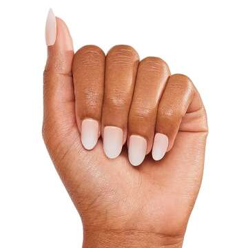 Glamnetic Creamer Press-On Nails and Brush-On Nail Glue | Neutral Ombre Short Round Nails | Mess Fre...