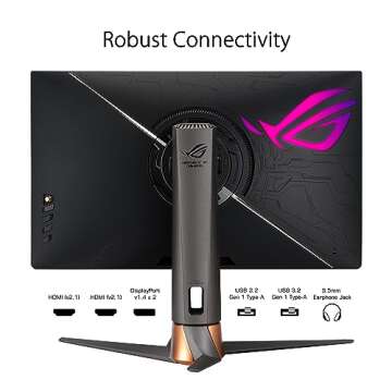 ASUS ROG Swift 27” 4K Gaming Monitor (PG27UQR) - UHD (3840 x2160), Fast IPS, 160Hz (Above 144Hz), 1ms, FreeSync Premium Pro, Variable Overdrive, DisplayPort, HDMI, DisplayHDR 600, 96% DCI-P3,BLACK