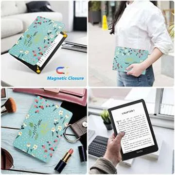 KANNIL Slim Case for Kindle Paperwhite – Lightweight Floral Cover