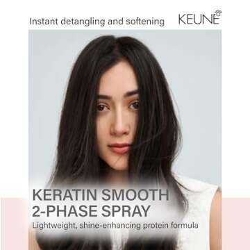 Keune Care Keratin Smooth 2-Phase Spray, Smoothing & Strengthening Leave-In Conditioner for Smoother...