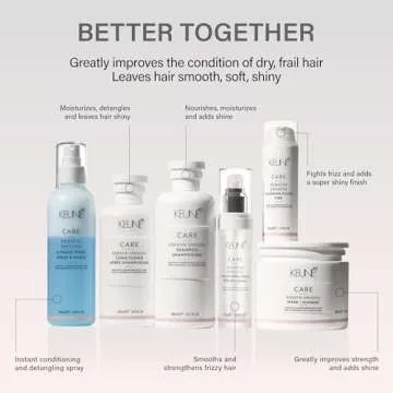 Keune Care Keratin Smooth 2-Phase Spray, Smoothing & Strengthening Leave-In Conditioner for Smoother Hair, 6.8 Fl Oz