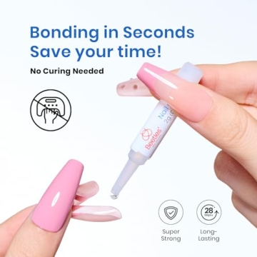 Beetles Acrylic Nails Kit 500Pcs Long Coffin Pre-Shaped Clear Full Cover Soft False Nails, Nail Tips Soak Off Easy Nail Extension Set for DIY Nails Art Home Gift for Women