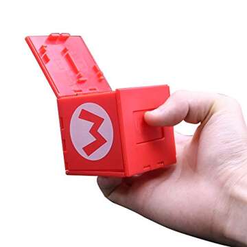 dainslef Foldable Mario Game Storage Box for Switch Game Cards Up,for Nintendo Switch Game Card Case Up to 16 Game Cards Mario-M…