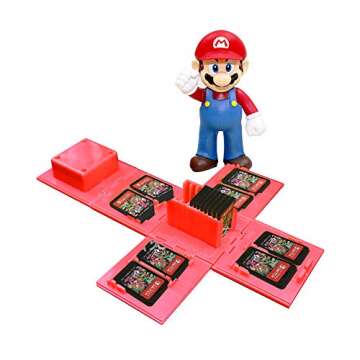 dainslef Foldable Mario Game Storage Box for Switch Game Cards Up,for Nintendo Switch Game Card Case Up to 16 Game Cards Mario-M…