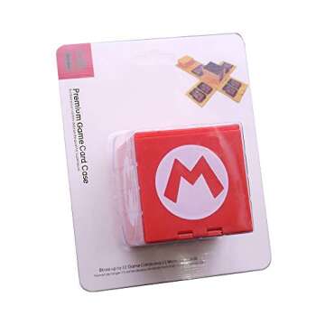 dainslef Foldable Mario Game Storage Box for Switch Game Cards Up,for Nintendo Switch Game Card Case Up to 16 Game Cards Mario-M…