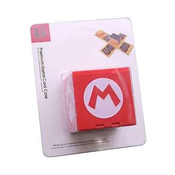 dainslef Foldable Mario Game Storage Box for Switch Game Cards Up,for Nintendo Switch Game Card Case Up to 16 Game Cards Mario-M…
