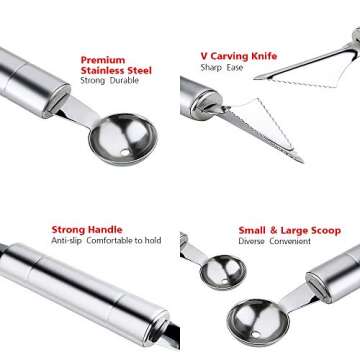 Fruit Vegetable Cutter Set with Melon Baller & Knife