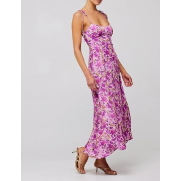 Women Y2k Floral Summer Casual Sleeveless Maxi Dresses Sexy Backless Bodycon Dresses Spaghetti Strap Long Dresses
