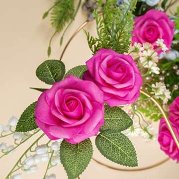 Coferset 25pcs Real Looking Artificial Rose Flowers for Decor