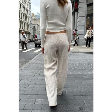 Trendy HOXIJIA Women Striped Pants for Stylish Comfort