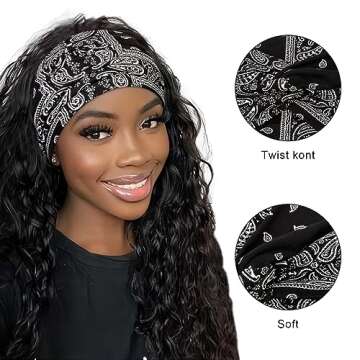 7'' Boho Wide Headbands Turban Twist Knotted Headband Floral Printed Hair Bands Sweat Workout Sport Yoga Hair Accessories for Women and Girls, 4 Pack