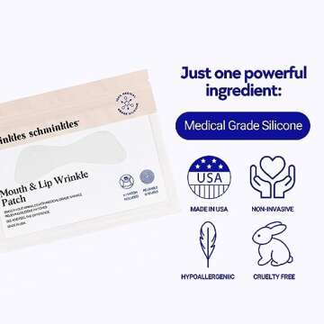 Wrinkles Schminkles Mouth & Lip Wrinkle Patch, 1-Pack, Reusable Hypoallergenic Silicone Smoothing Pads for Lip Wrinkle Prevention