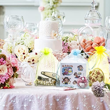 100PCS Sheer Organza Bags, White Wedding Favor Bags with Drawstring, 4x6 inches Jewelry Gift Bags for Party, Jewelry, Festival, Makeup