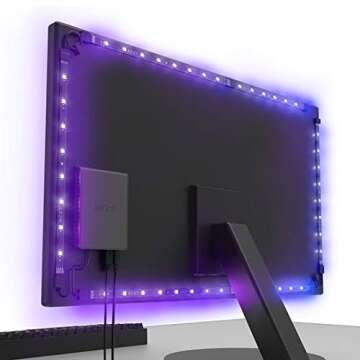 NZXT HUE 2 V2 RGB Ambient Lighting Kit for 26 to 32 inch Screens